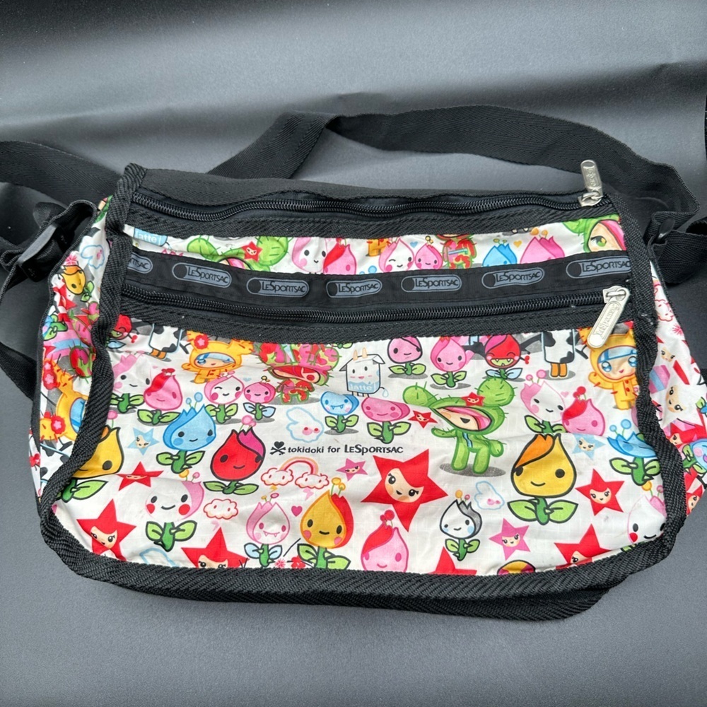 Tokidoki Cactus Party Crossbody Bag Black Strap Charming Characters LeSportsac - Picture 2 of 8